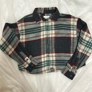 American Eagle cropped flannel